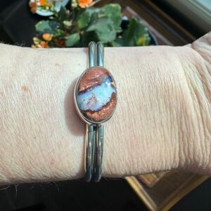 Tarnished Metals Artisan Sterling Boulder Opal Cuff Small